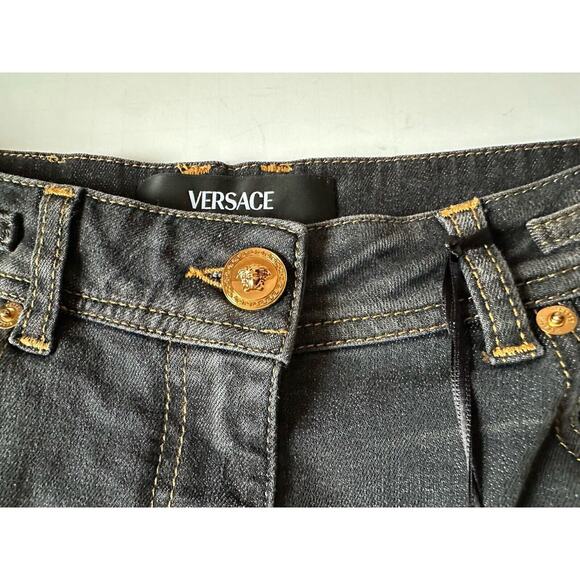 Versace Womens Stone Washed Denim Gray Jeans Size 25 US Italy 1013135 NWT $950 - Picture 8 of 16